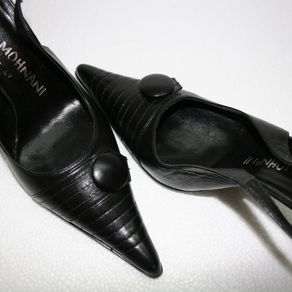 Roger Mohnani Black Leather Pumps /Italy Size 8/38 - Picture 9 of 10